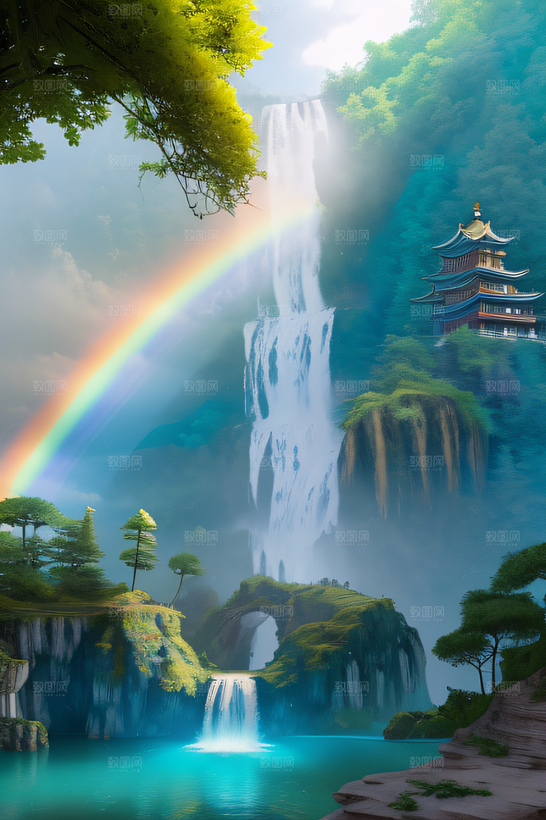 童话般的梦幻世界荧光迷人