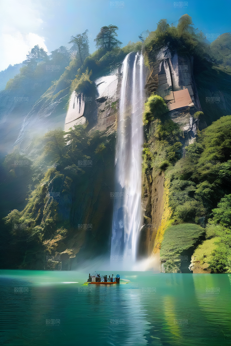 水晶云朵梦幻般景色