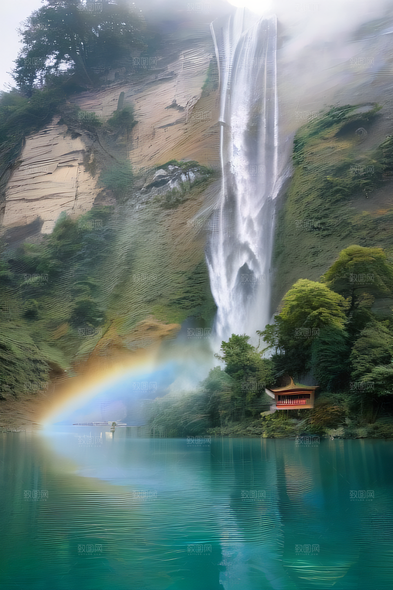水晶云朵梦幻般景色