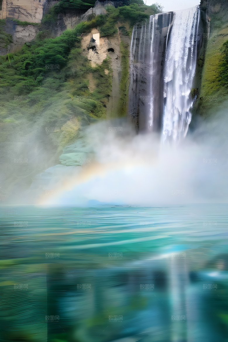 水晶云朵梦幻般景色