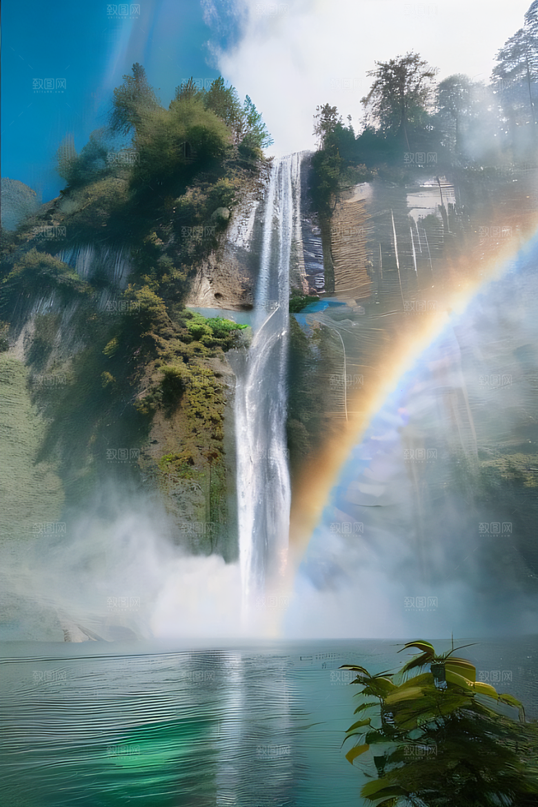 水晶云朵梦幻般景色