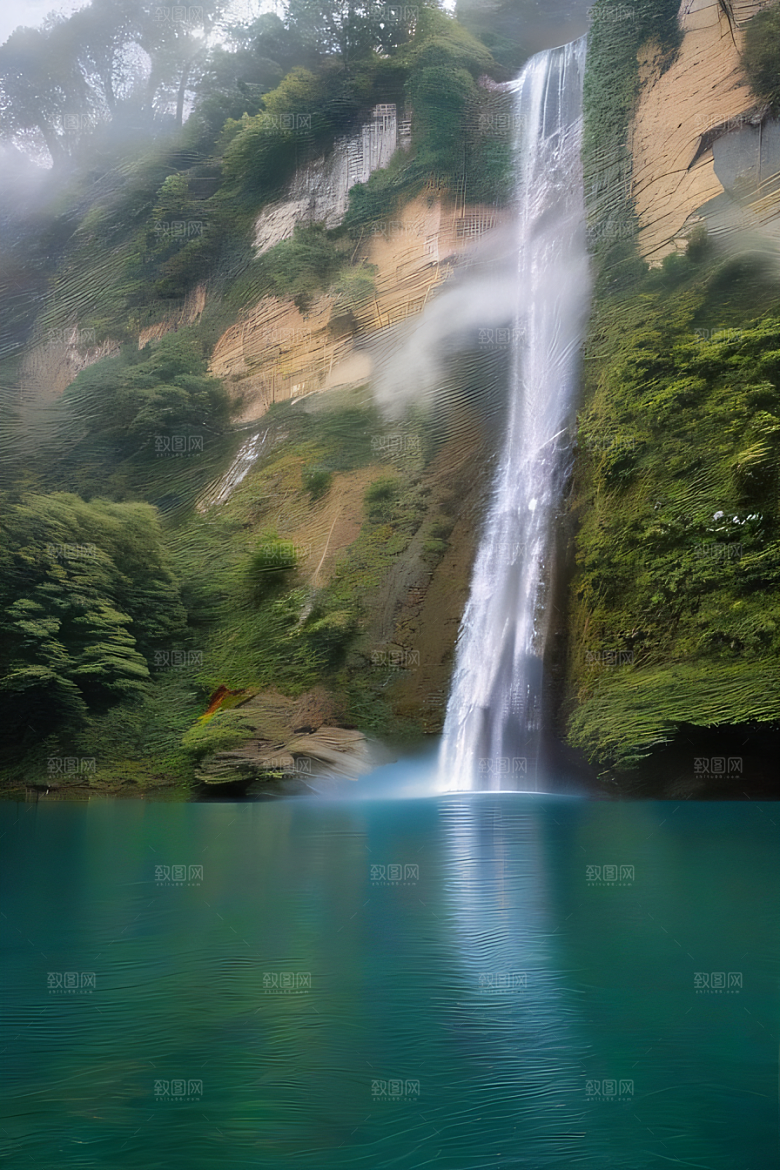 水晶云朵梦幻般景色