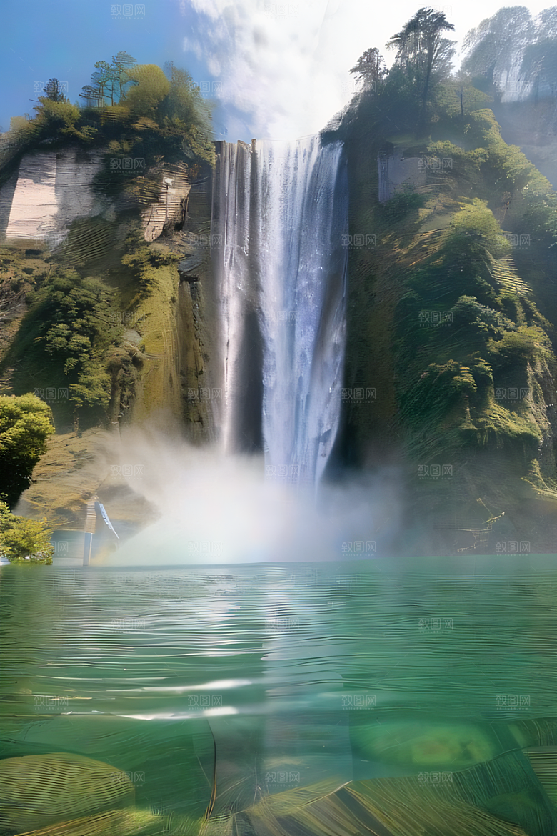 水晶云朵梦幻般景色