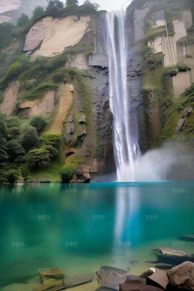 水晶云朵梦幻般景色