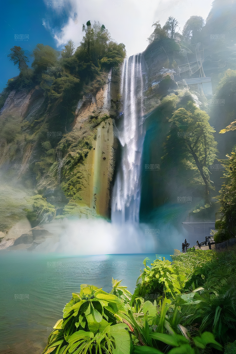 水晶云朵梦幻般景色