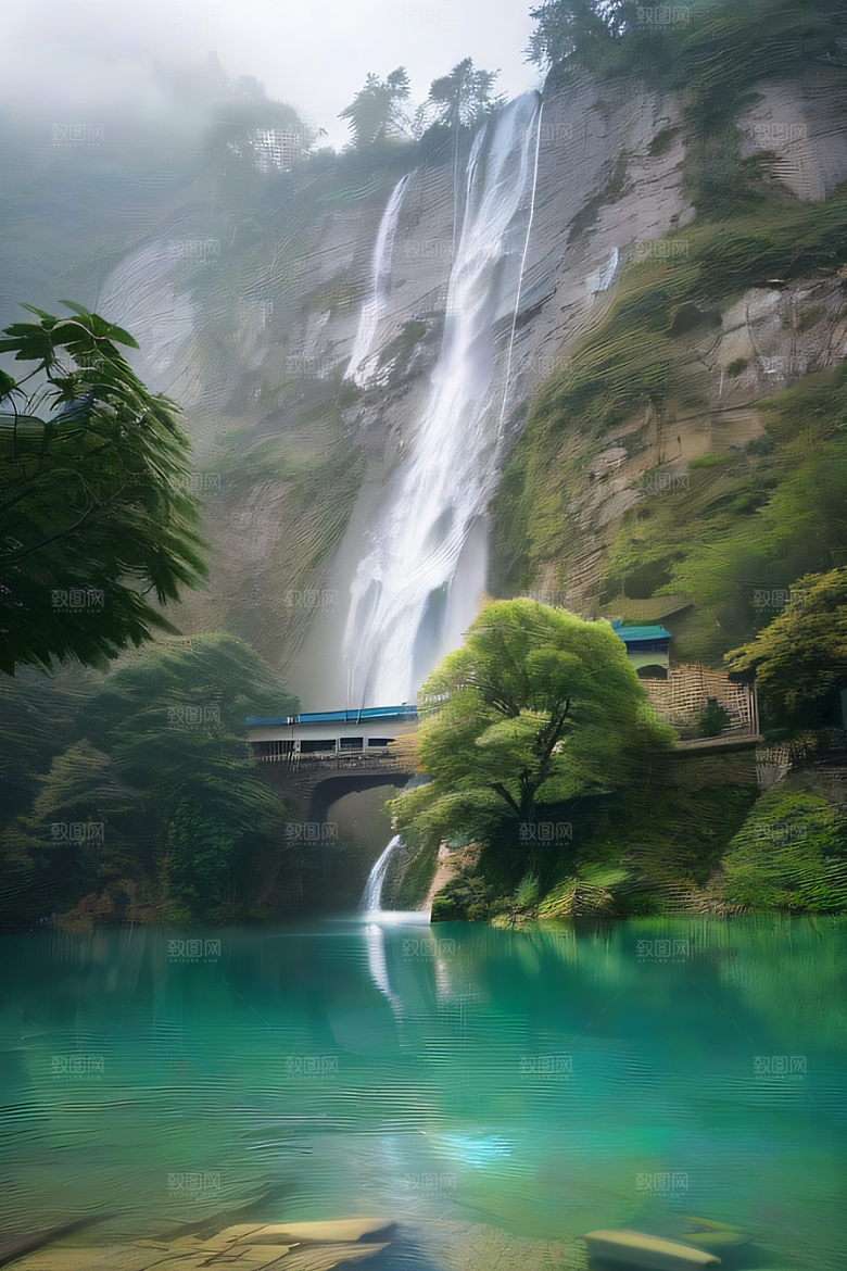 水晶云朵梦幻般景色