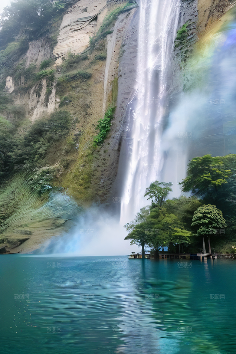 水晶云朵梦幻般景色