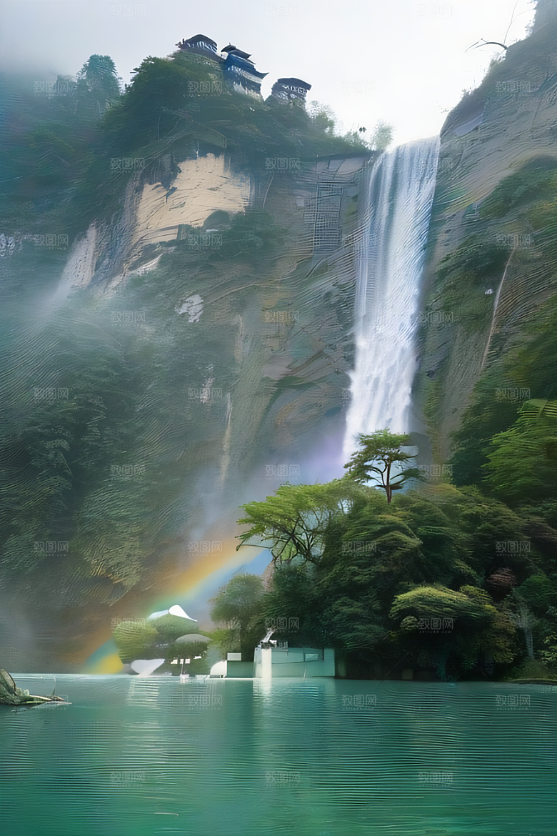 宏伟的湖泊湛蓝的水面