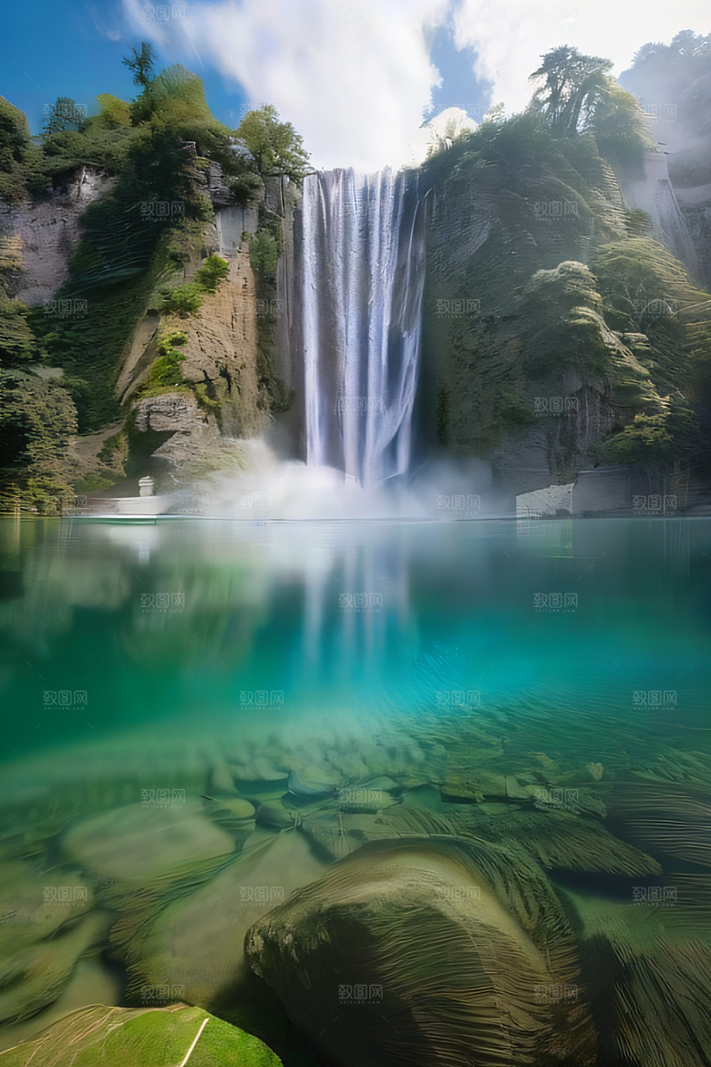 宏伟的湖泊湛蓝的水面