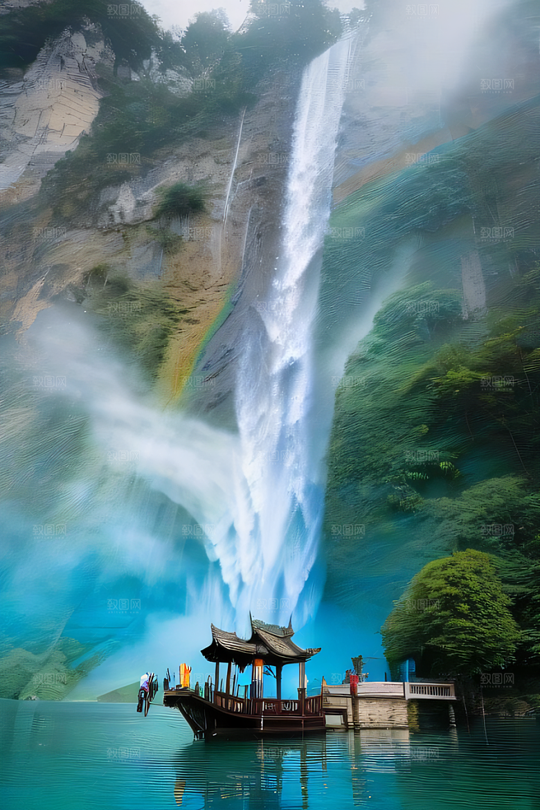 宏伟的湖泊湛蓝的水面