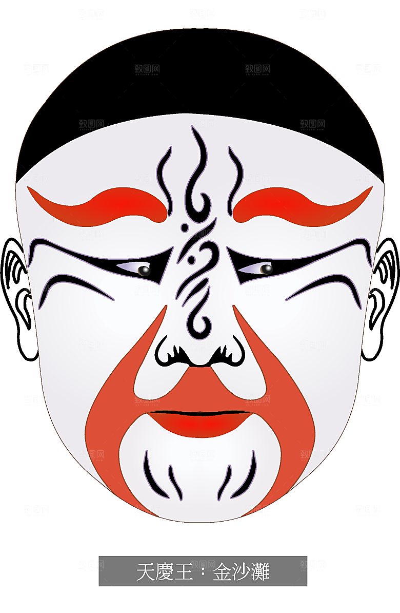 矢量手绘京剧脸谱设计