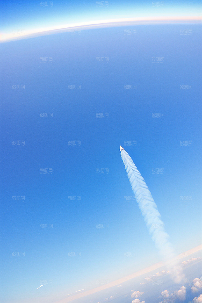 飞机划痕天空的印记