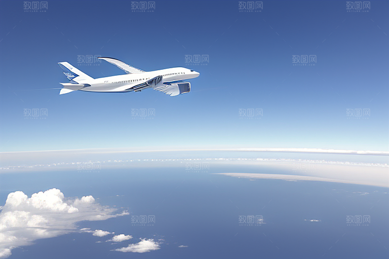 天空中飞机留下的流动诗篇