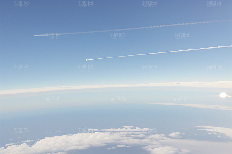 天空中飞机划过的神秘痕迹