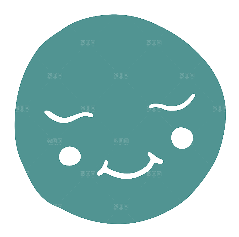 手绘卡通艺术图案免扣元素