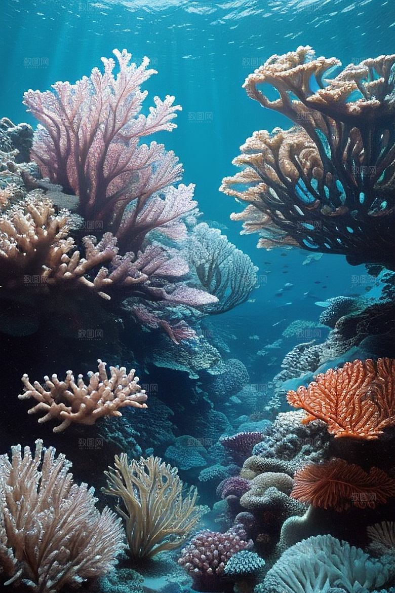 海底珊瑚大自然的艺术品