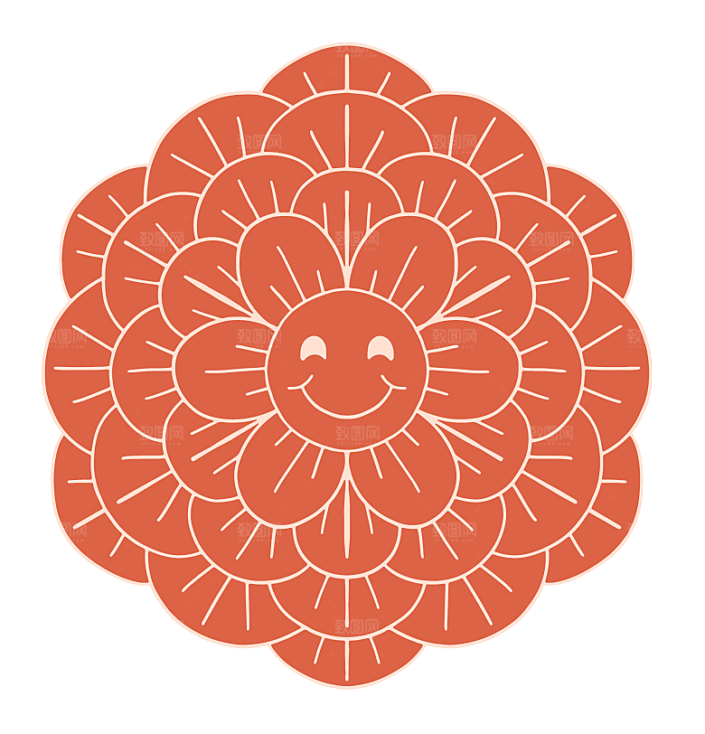 手绘卡通艺术图案免扣元素