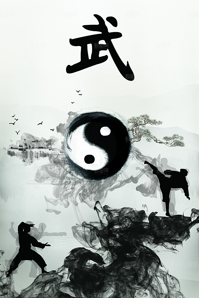 中国风古风中式古典竖版海报背景