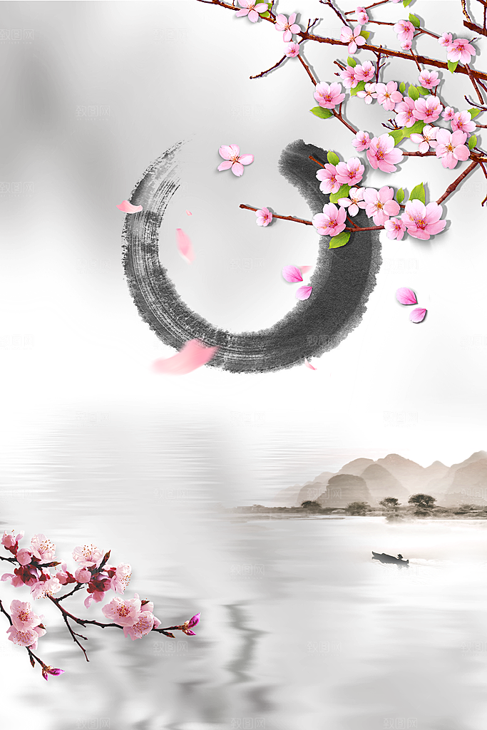 中国风古风中式古典竖版海报背景