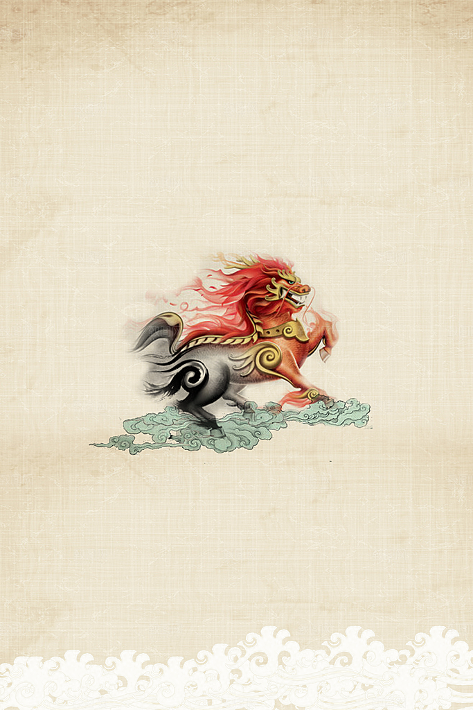 中国风古风中式古典竖版海报背景
