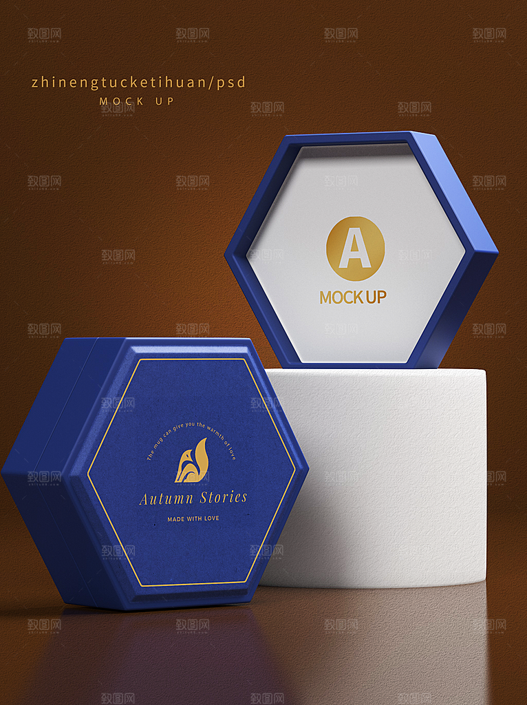 化妆品LOGO礼盒手提箱包装效果样机