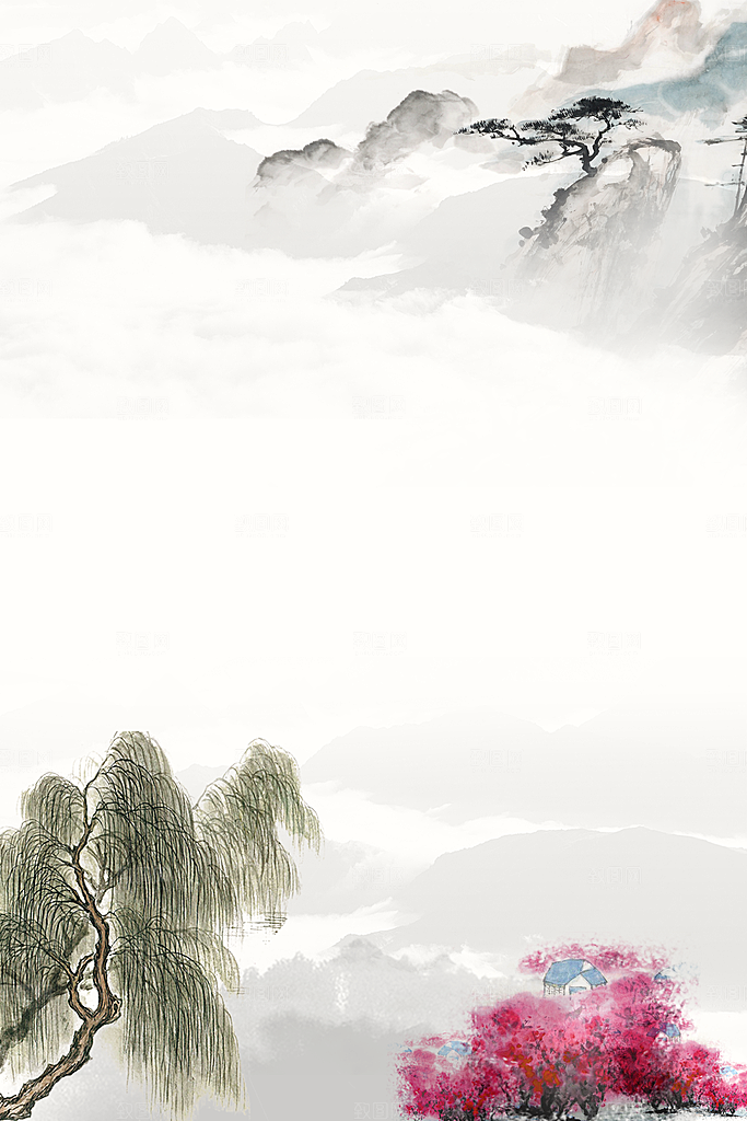 中国风古风中式古典竖版海报背景