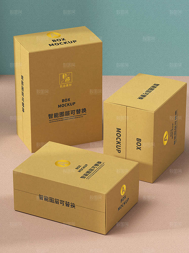 化妆品LOGO礼盒手提箱包装效果样机
