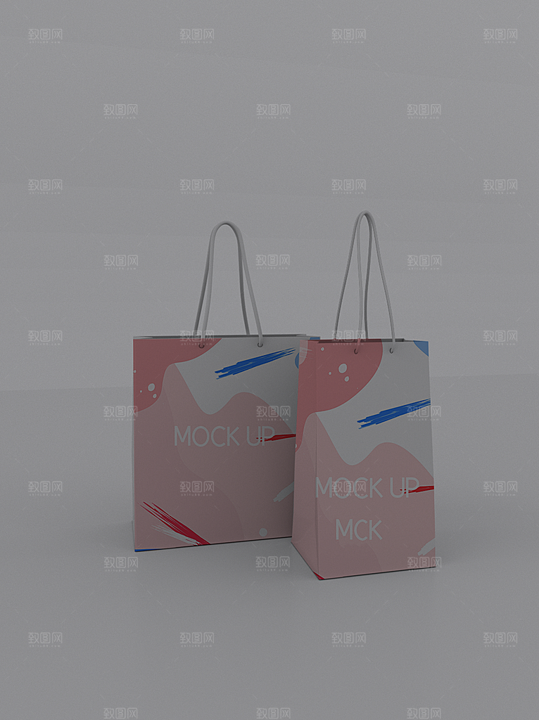 化妆品LOGO礼盒手提箱包装效果样机