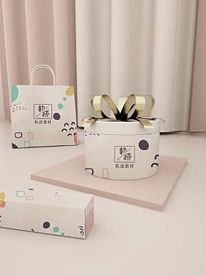 化妆品LOGO礼盒手提箱包装效果样机
