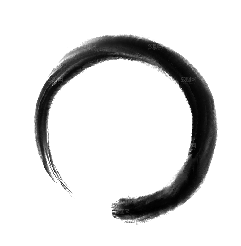 中国风水墨花鸟树木意境元素