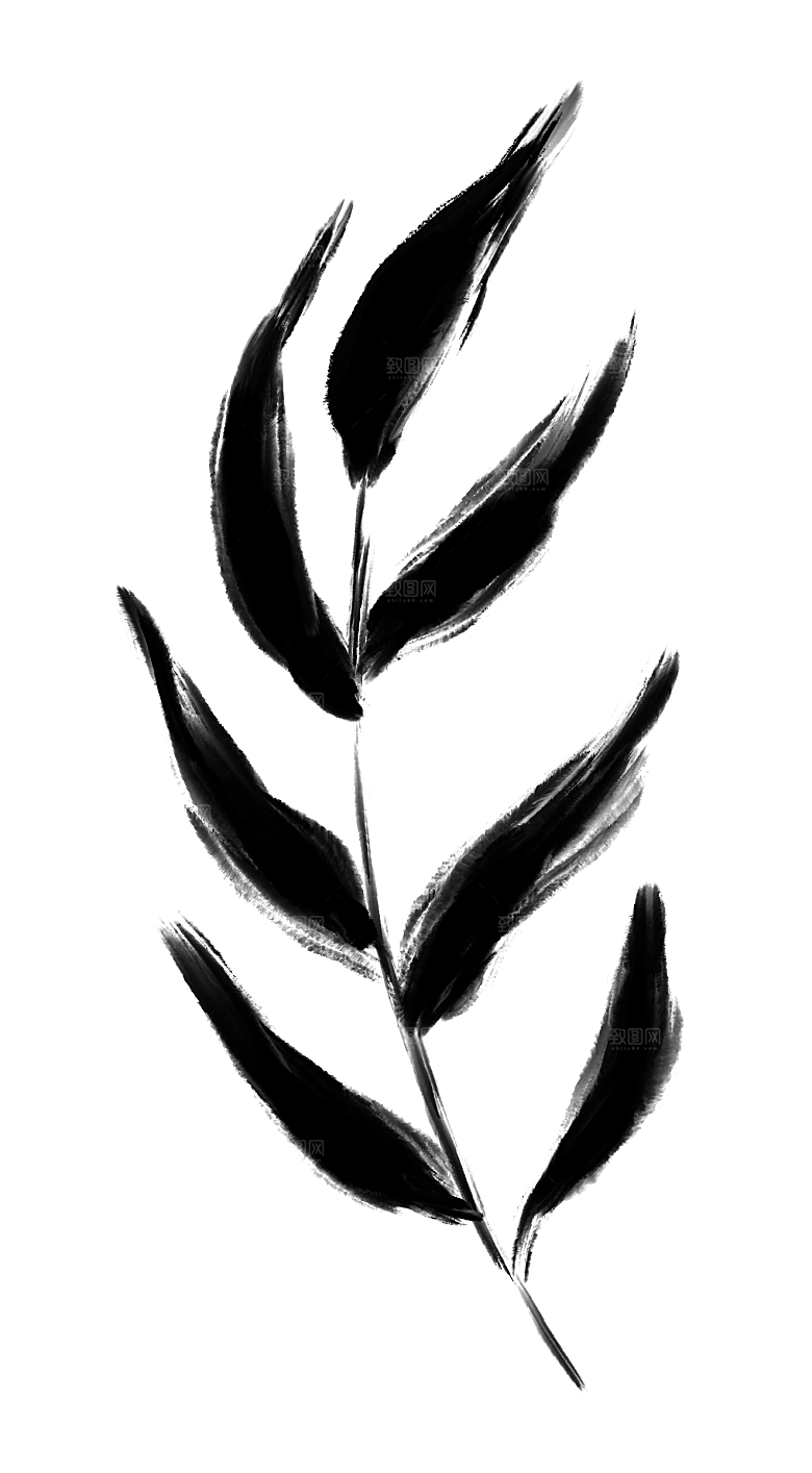 中式传统鱼花草贴图插画