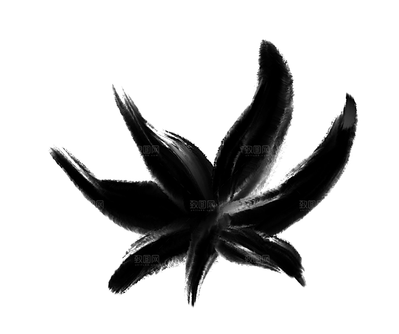 中式传统鱼花草贴图插画