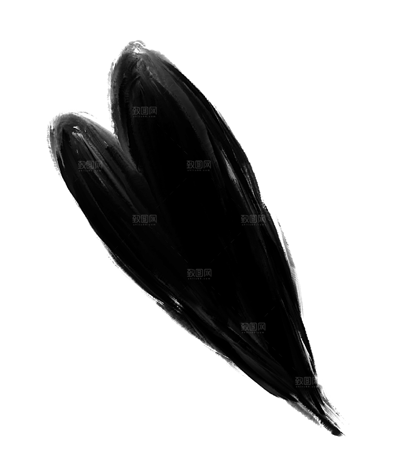 中国风水墨花鸟树木意境元素