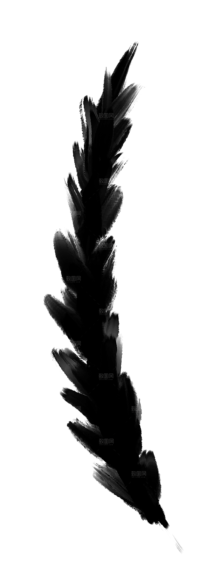 中国风水墨花鸟树木意境元素