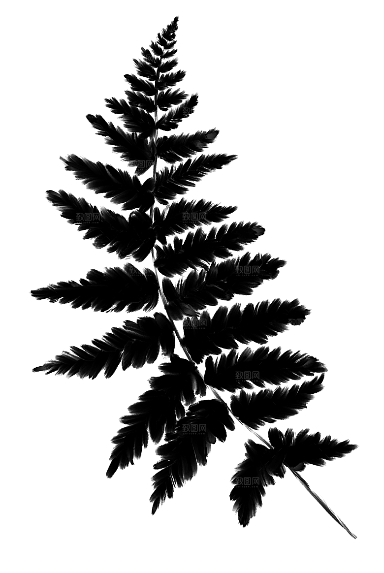中国风水墨花鸟树木意境元素