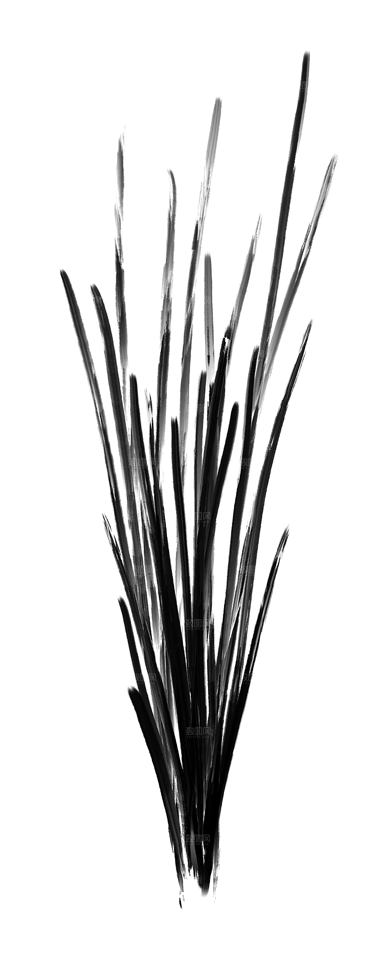 中国风水墨花鸟树木意境元素