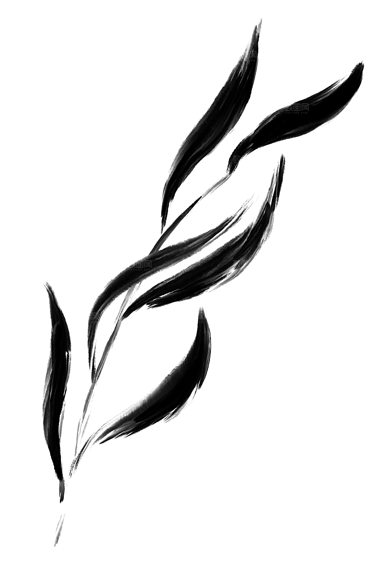 中式传统鱼花草贴图插画