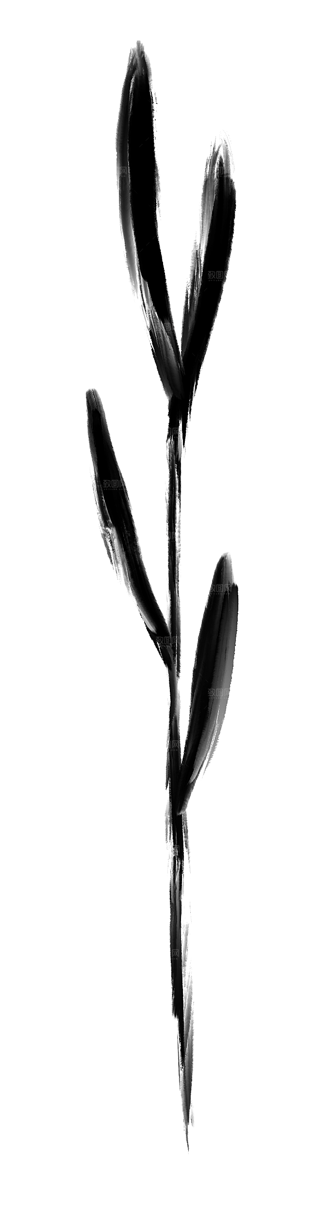 中国风水墨花鸟树木意境元素