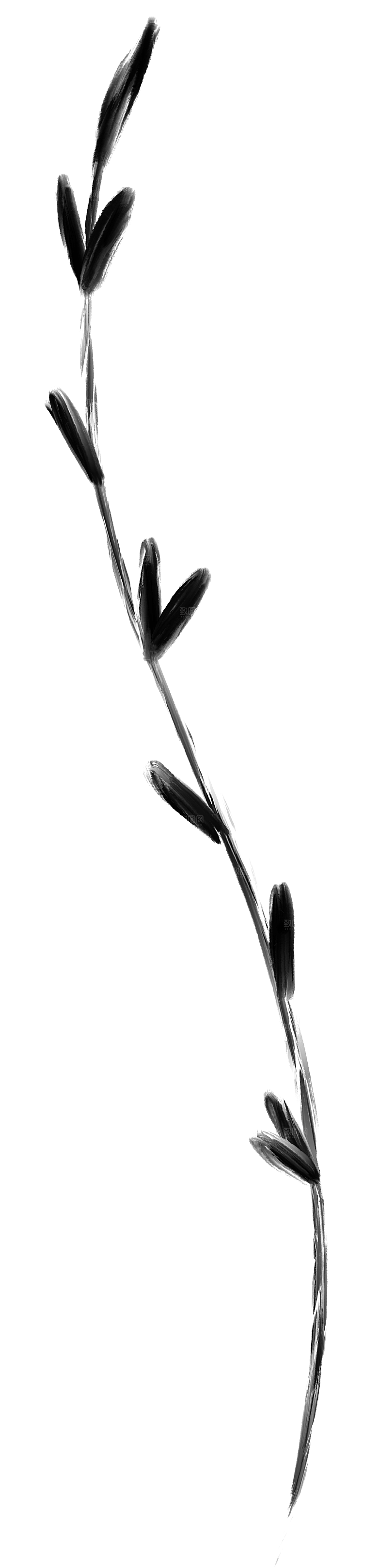 中式传统鱼花草贴图插画