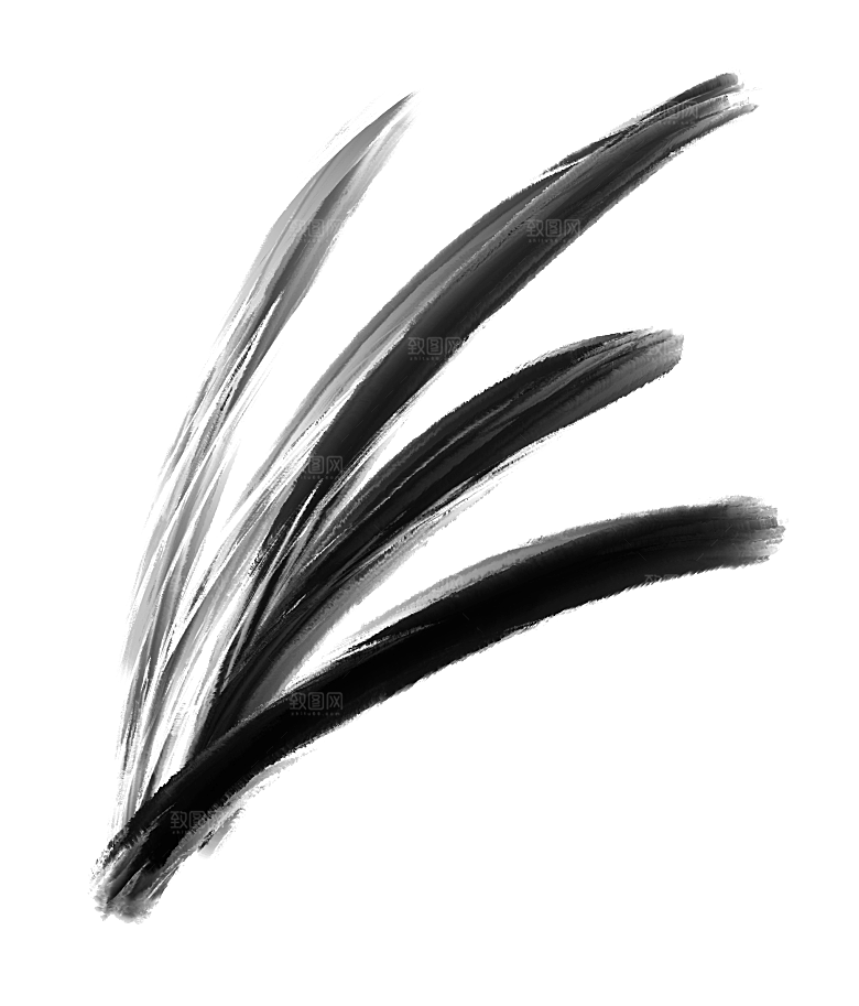 中国风水墨花鸟树木意境元素