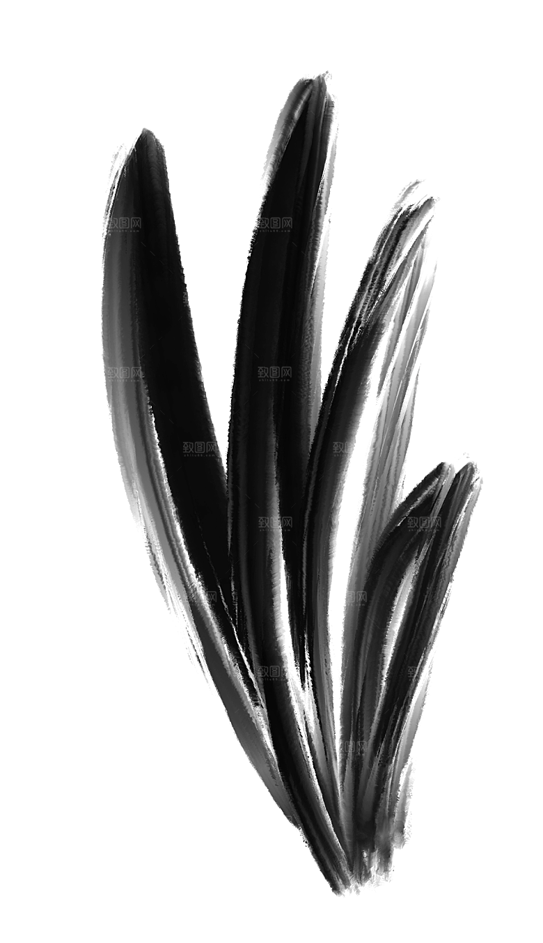 中国风水墨花鸟树木意境元素