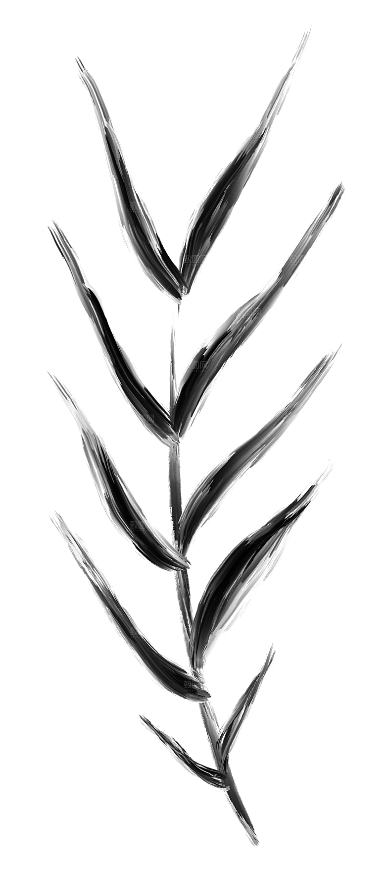 中国风水墨花鸟树木意境元素