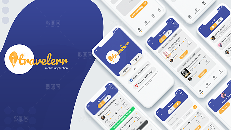 手机APP包装页面展示样机手机