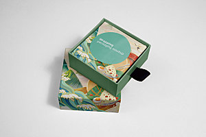 端午节粽子礼盒纸盒包装样机贴图