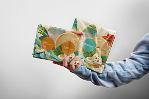 端午节粽子礼盒纸盒包装样机贴图