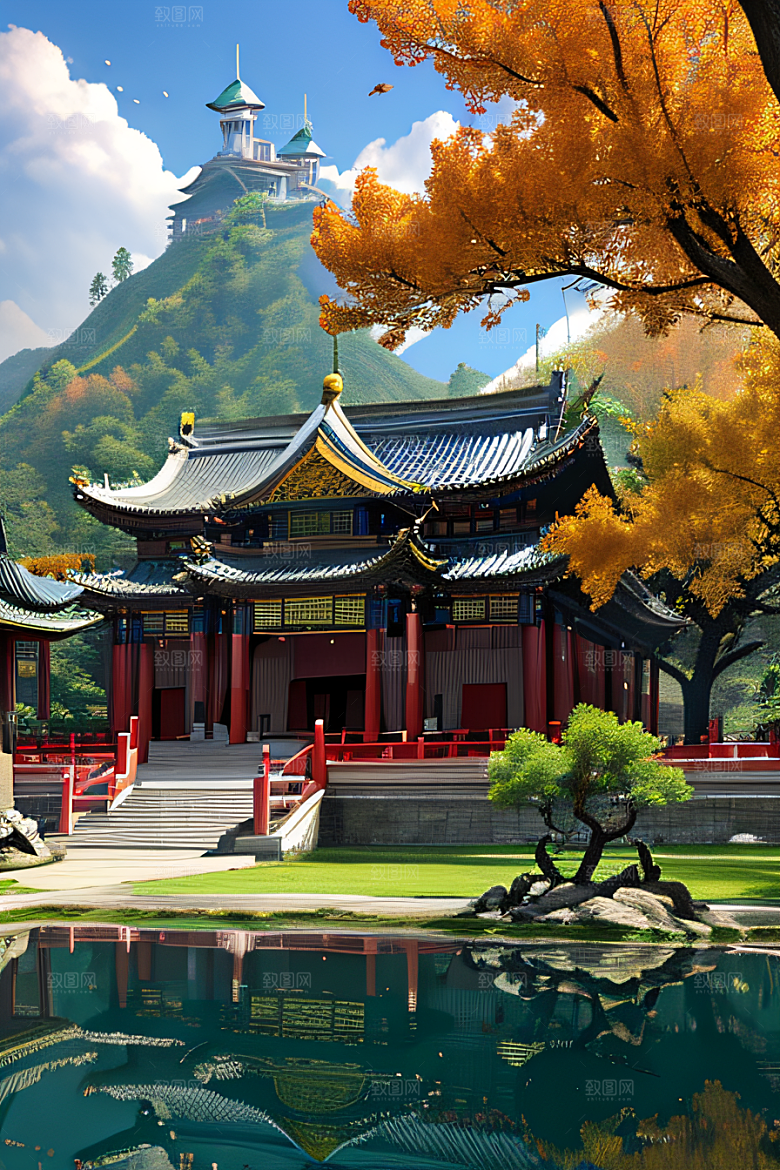古色古香的中国宫殿建筑