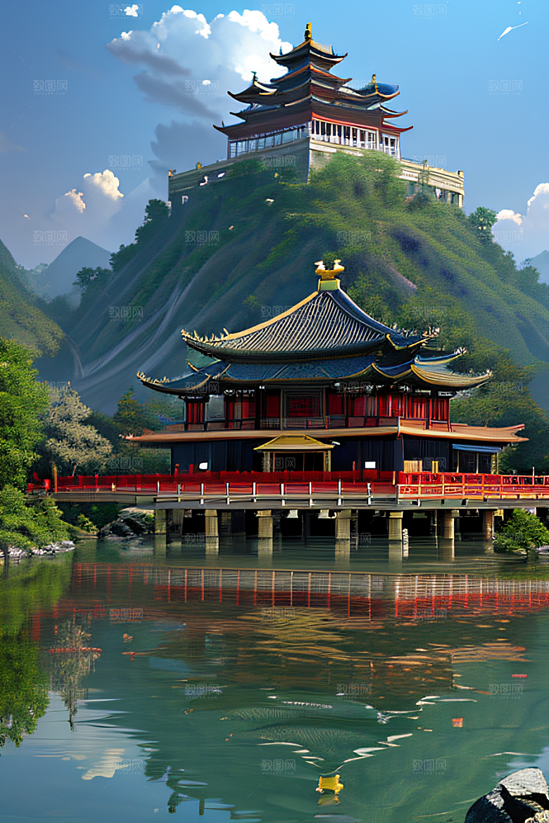 古色古香的中国宫殿建筑