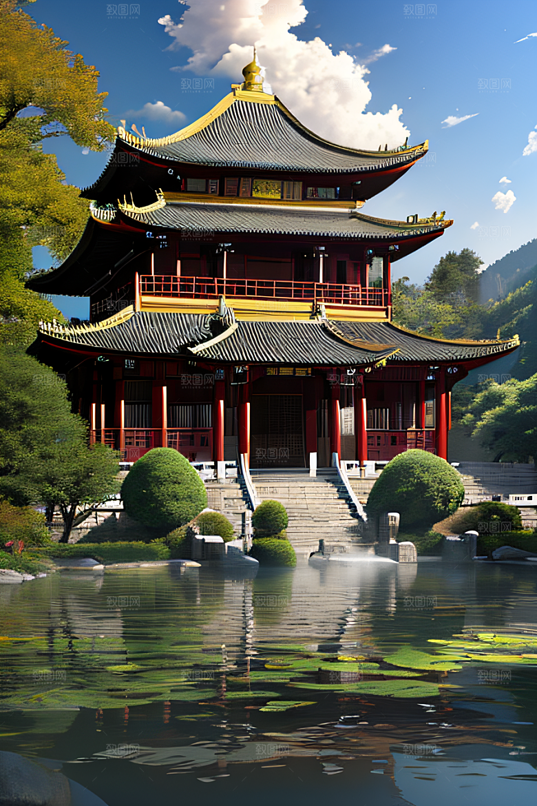 古色古香的中国宫殿建筑