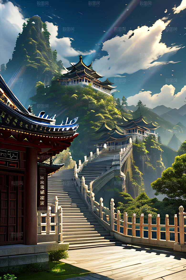 古色古香的中国宫殿建筑