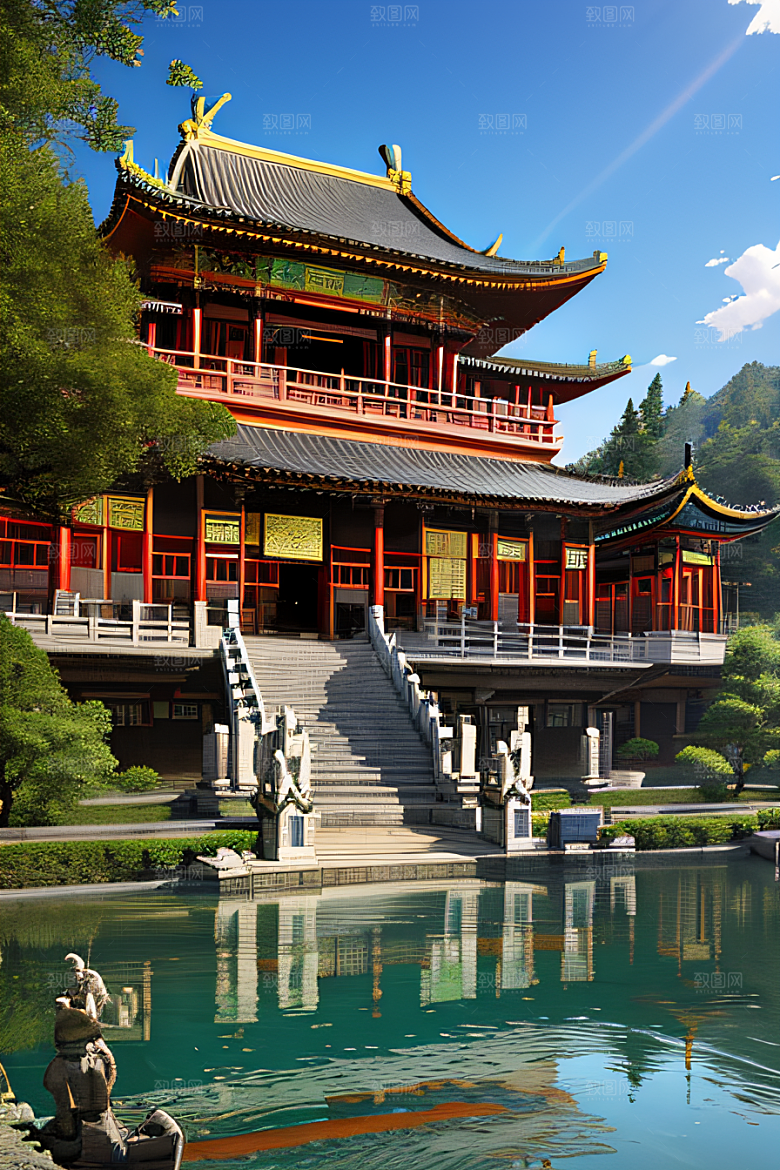 古色古香的中国宫殿建筑